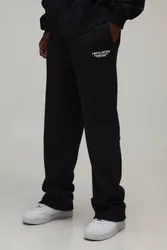 Herren Hohe Gerade Geschnittene Limitierte Ausgabe Gewaschene Jogginghose Black Größe Small