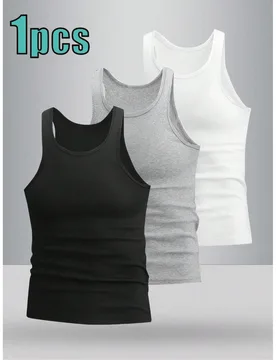 Pieza Camiseta sin mangas negra de verano para hombre, de moda y de secado rápido para deportes y fitness al aire libre - Shein - FashionsVida