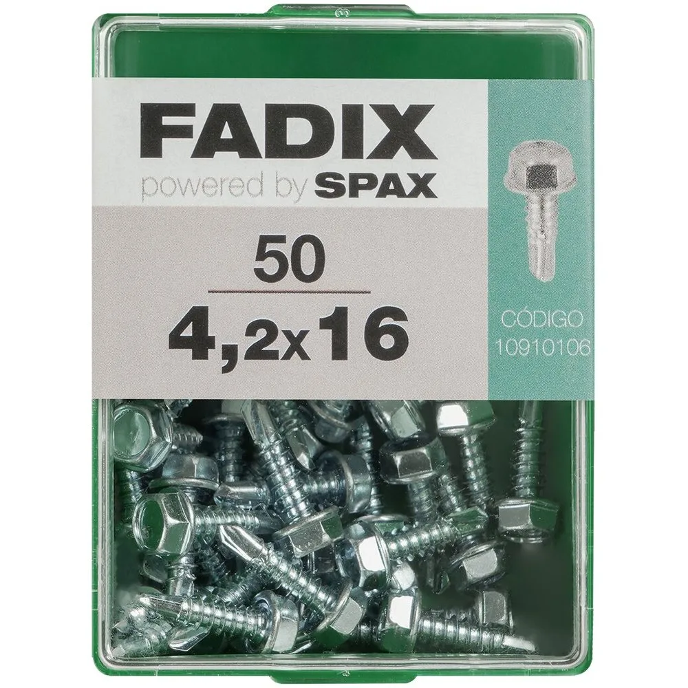 Tornillo Roscachapa Cabeza Hexagonal Ø4,2 x 16 mm - Caja 50 Uds - FADIX - FashionsVida