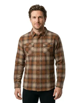 Chemise à Manches Longues Daybreak Flannel Friar Brown XL