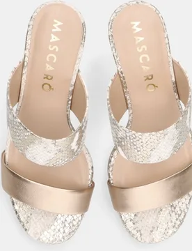 Sandalias de tacón Clarice de mujer en napa estampado serpiente - Mascaró - FashionsVida