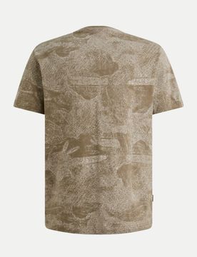 T-Shirt mit Allover-Print Beige XXL
