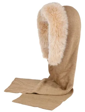 Uni Merino Hat-Scarf by - beige - Damen - Size: One Size - Gebeana - FashionsVida