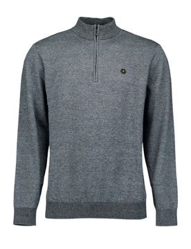 Pullover mit Reißverschlusskragen Grau 3XL