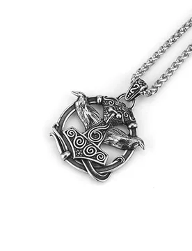 Fashion Nordic Crow Thor Hammer Men's European and American Style Simple Stainless Steel Pendant Necklace - Aliexpress - FashionsVida