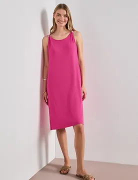 Knielanges Kleid mit Schnallendetail female Pink