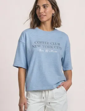 Kurzarm Sweatshirt mit Wording female Blau