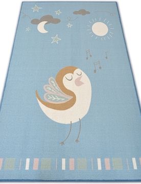 Teppiche Teppich Für Kinder Loko Vogel Blau Antirutsch 120x170 Cm 120x170 Cm