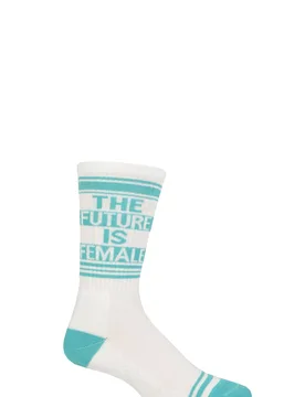 Pair The Future Is Female Cotton Socks Multi One Size - White - Size: One Size - Gumball Poodle - FashionsVida