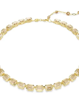 Collana Millenia, Taglio ottagonale, Giallo, Finitura oro 18K OS - Swarovski - FashionsVida