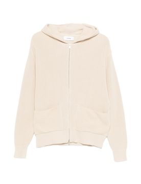 Ribbed Knit Hoodie with Zip Fastening for Men - Size M