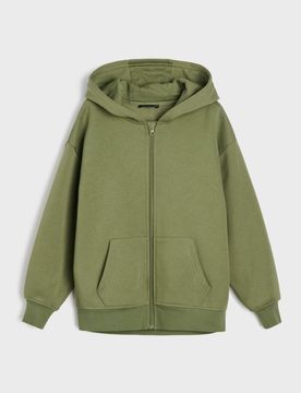 Top da jogging con zip e cappuccio - green spruce