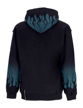 Felpa Cappuccio Uomo Negative Flames Hoodie Black/balsam Green