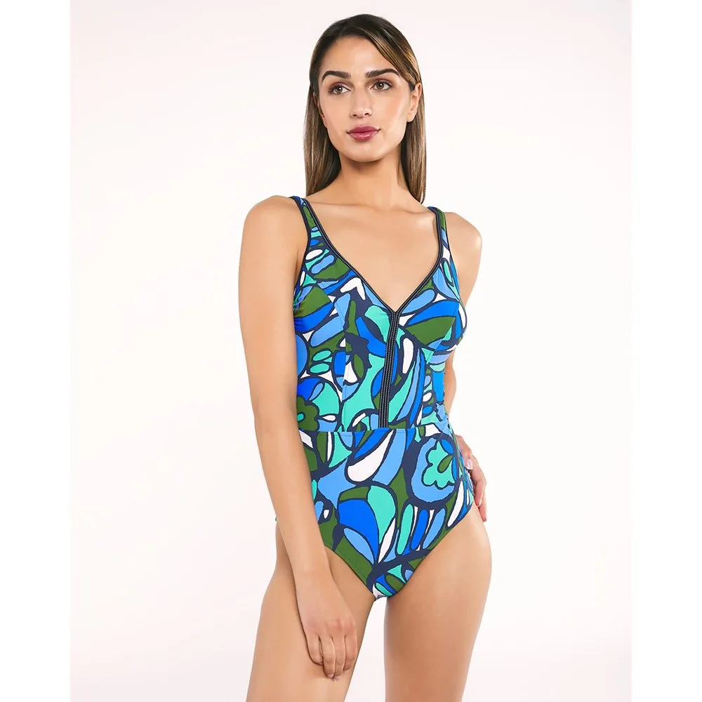 Bañador de mujer halda basico foam copa b tirante regulabl - Red Point - FashionsVida