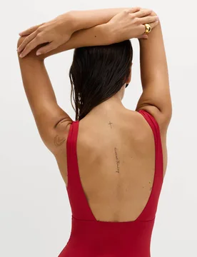 Tummy Control Deep Plunge Swimsuit Lacquer Red female - M&S - FashionsVida