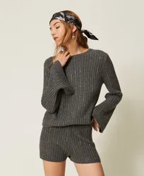 Pull en laine mélangée avec strass