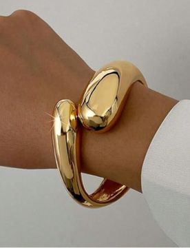 Pieza Pulsera brazalete con forma de gota gruesa de estilo elegante para mujer, adecuada para fiestas, reuniones y uso diario