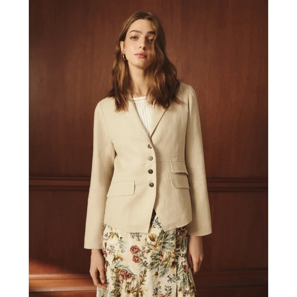 Chaqueta ajustada de mujer 100% lino - Lloyd's - FashionsVida