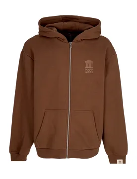 Felpa Cappuccio Zip Uomo Gods Ares Full Zip Hoodie Chocolate Brown - TEMPLE OF GODS - FashionsVida