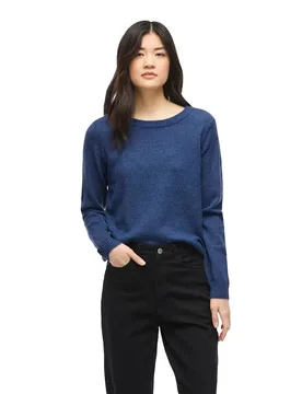 Maglione Ril O-neck Knit Navy Peony / Dark Melange XS - Vila - FashionsVida