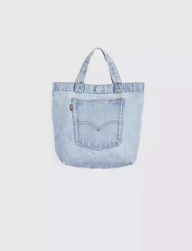 Mini Tote Levi's super stonewash in cotone con tasca e logo Red Tab - Levis - FashionsVida