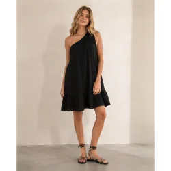 Vestido de mujer corto asimétrico sin mangas