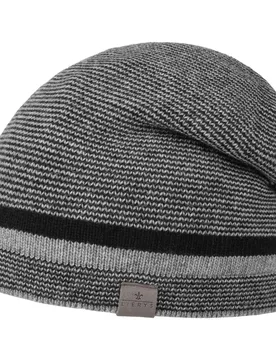 Jorvik Beanie Hat with Cashmere by - grey-black - Size: One Size - Lierys - FashionsVida