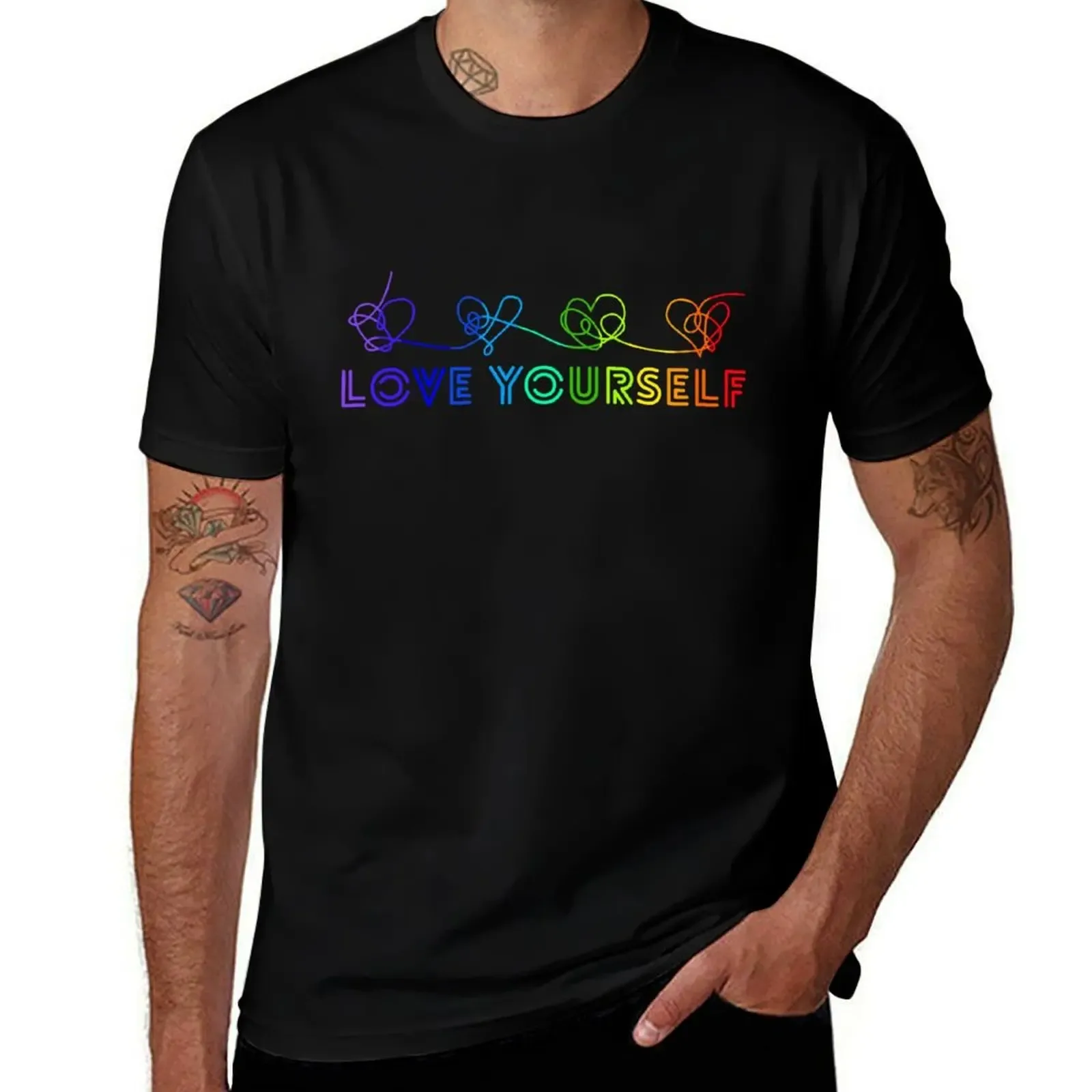 Love yourself tear rainbow T-Shirt Comfortable Basic Crew Neck Tee - Aliexpress - FashionsVida