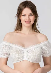 Dirndlbluse Katya (creme, Gr. 34) von für Damen, Dirndlblusen, 90% Polyamid, 10% Elastan