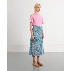 Falda larga con estampado multicolor