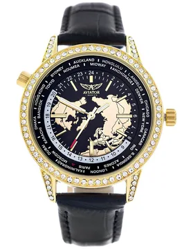 Womens Horloge F-Series Gold Collection Black Stainless Steel - One Size - Aviator - FashionsVida