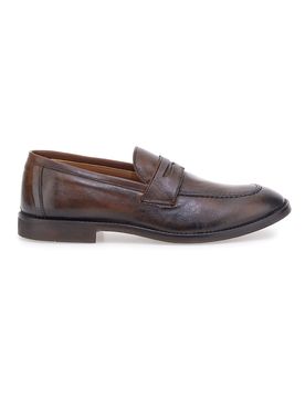 Mocassini marroni pelle made in Italy 4056 43