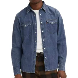 Barstow western standard med camisa manga larga hombre Azul (M)