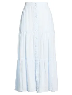 Falda larga Mujer Azul celeste 34,38,40,42,44 Mujer - 120% Lino - FashionsVida
