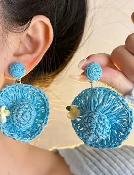 Seaside Vacation Style Woven Straw Hat Earrings Super Fairy Effect Atmosphere Earring Design Accessories for Women - Aliexpress - FashionsVida