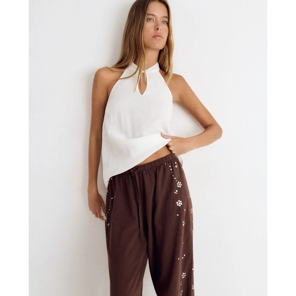 Top de mujer con cuello halter - Brownie - FashionsVida