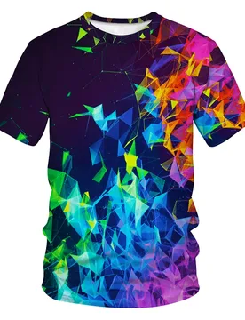 Summer Short-sleeved Man's T-shirt Fashion Brand 3D Printed Fluorescent Reflective T-shirt Oversized T-shirt - Aliexpress - FashionsVida
