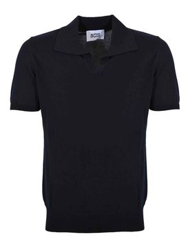 Polo In Crepe Di Cotone Notte