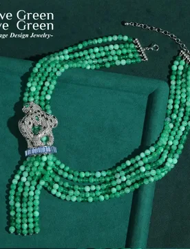 Statement Green Beads Necklace Woman African Natural Stone Crystal Leopard Head Glass Chunky Layered Vintage Antique Jewelry - Aliexpress - FashionsVida