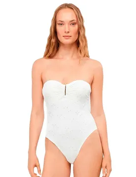 Maillot De Bain Bandeau Embroidered Fabric