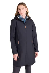 Women's 'Iona' Water Resistant Longline Softshell Rain Jacket in Black Size: 4 - Black - Size: 4