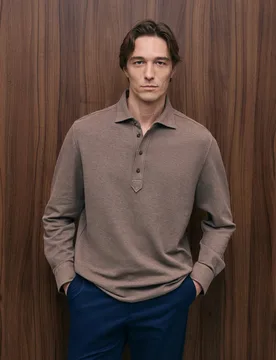 Polo pique de hombre liso melange con bolsillo pecho - Emidio Tucci - FashionsVida