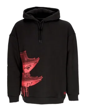 Felpa Cappuccio Uomo Bench Tokyo Over Hoodie Black/magenta - DOLLY NOIRE - FashionsVida