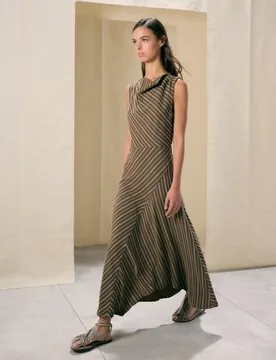 Vestido sin mangas con frunce asimétrico de mujer - Woman El Corte Inglés - FashionsVida