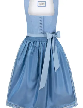 Dirndl Anke (blau, Gr. 32) von Heimatgwand für Damen, 40% Leinen, 60 % Baumwolle - Stockerpoint - FashionsVida