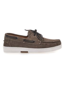 Mocassini Stile Barca Taupe con Tomaia in Pelle Made in Italy 2011 42