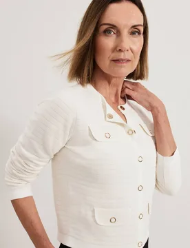 Women's Kelley Tailored Knit Cardigan Sweater in Ivory Size: 2XL - Ivory - Size: 2XL - Phase Eight - FashionsVida
