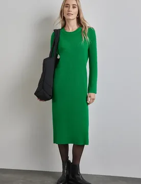 Kleid mit Rippenstruktur female Grün - Street One - FashionsVida