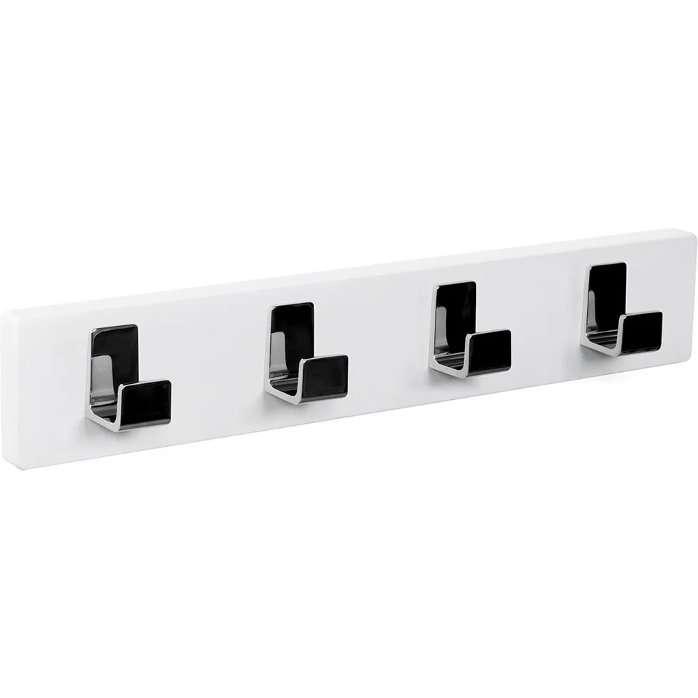 Percha Madera y Zamak 4 Colgadores 9106BLCR - Nesu - FashionsVida