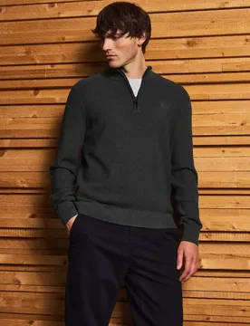 Street One Troyer Strukturpullover male Grau